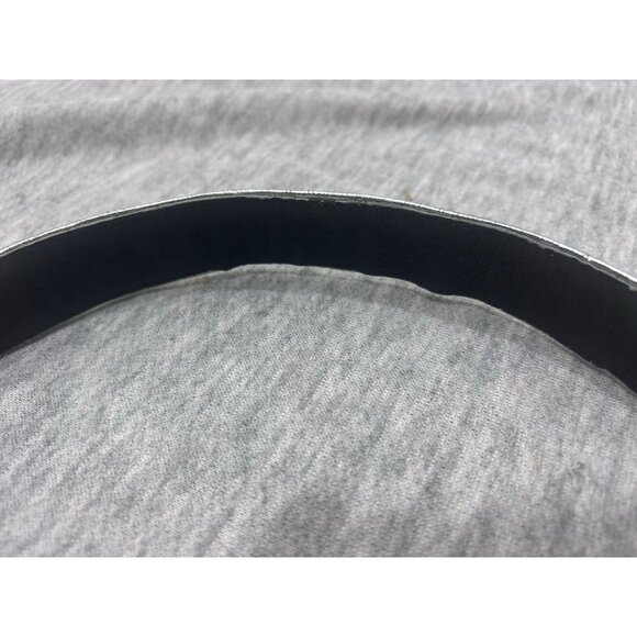 Jeweled Silver Leather Belt Women's Size Medium Rhinestone Rivet Stone - Picture 5 of 8